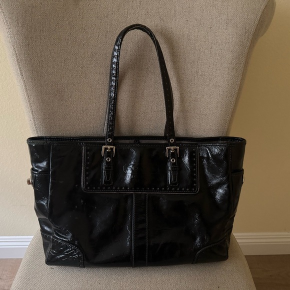 Coach Vintage Black Patent Leather Tote Bag - Picture 1 of 8